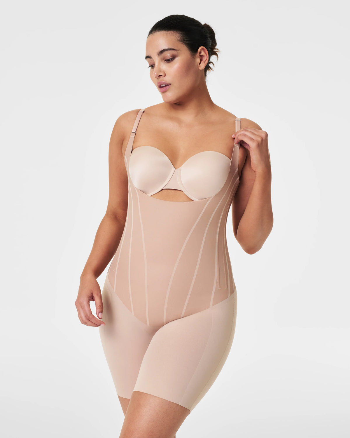 SPANXsupersculpt® TotalContour Open-Bust Mid-Thigh Bodysuit