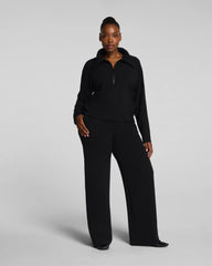 SPANX AirEssentials® French Rib Wide Leg Pant | Very Black