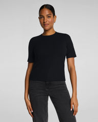 SPANX® Ribbed Knit Crewneck Tee | Classic Black