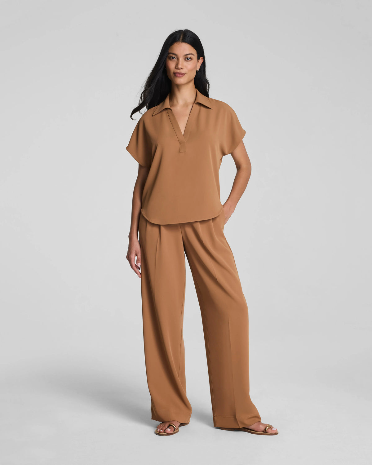 SPANX® CarryOn Pleated Wide Leg Pant | Maplewood