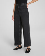 SPANXshape® Authentic 360 Cropped Wide Leg Jeans with Patch Pockets | Carbon