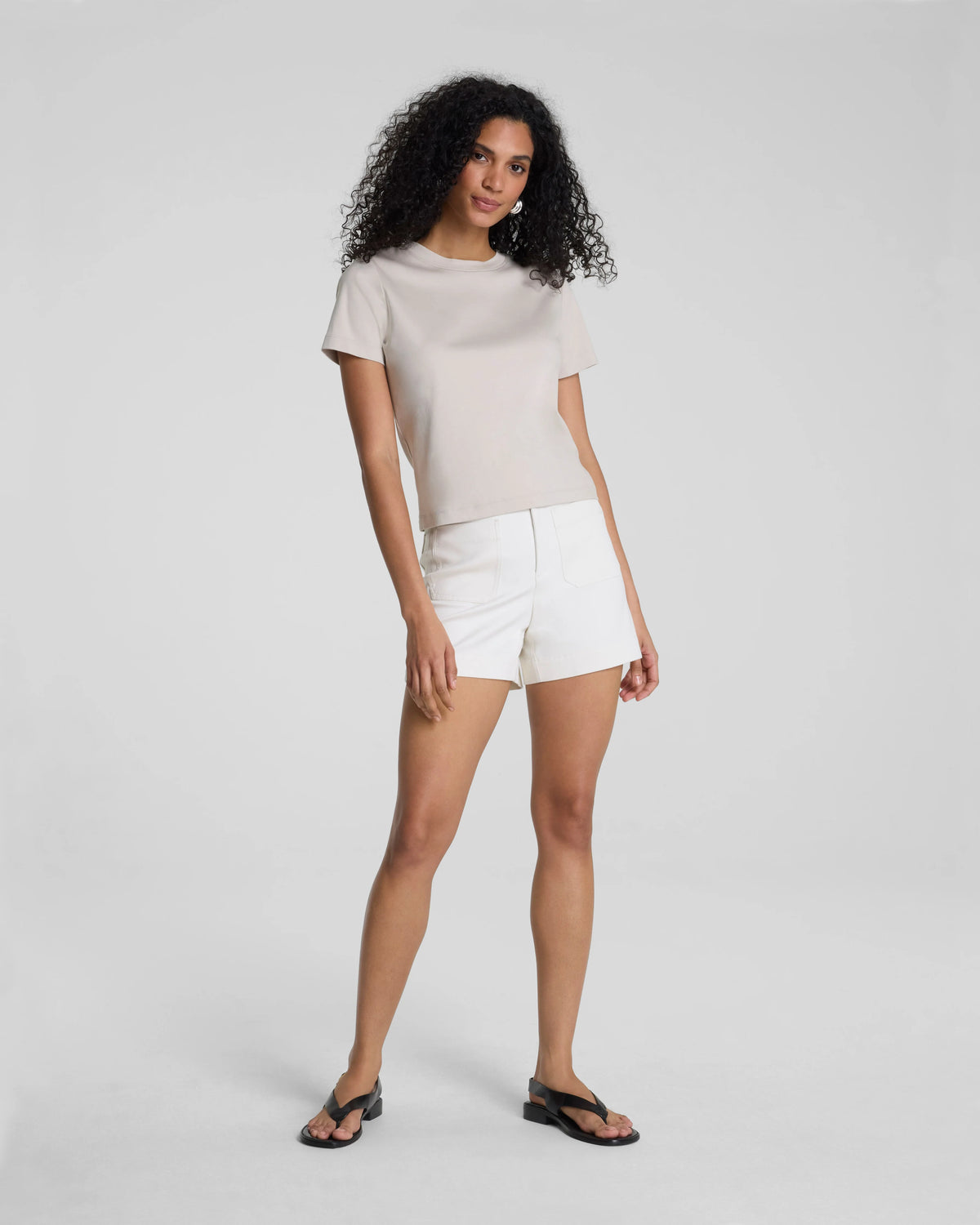 SPANXsupersmooth® Stretch Twill Short with Patch Pockets, 5" | Ivory