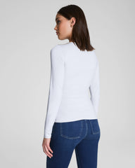 SPANXsmooth® Jersey Crewneck Long Sleeve Top | Classic White