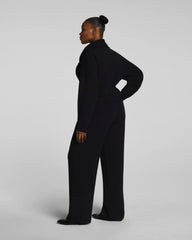 SPANX AirEssentials® French Rib Wide Leg Pant | Very Black