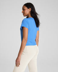 karla welch for SPANX® Cropped 70s Tee | French Blue
