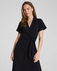 SPANX AirEssentials® Collared Tie-Waist Midi Dress | Very Black
