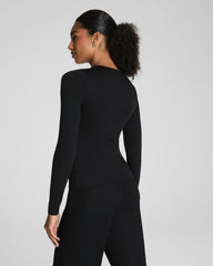 SPANXsmooth® Jersey Crewneck Long Sleeve Top | Classic Black