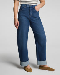 SPANXshape® Authentic 360 Cuffed Horseshoe Jeans | Adriatic Blue