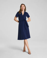 SPANX AirEssentials® Collared Tie-Waist Midi Dress | Timeless Navy