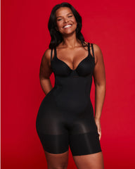 SPANXsculpt® GoFigure Open-Bust Mid-Thigh Bodysuit | Very Black