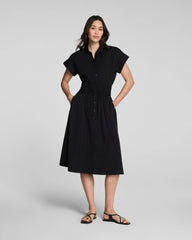 SPANX® Poplin Smocked Midi Shirt Dress