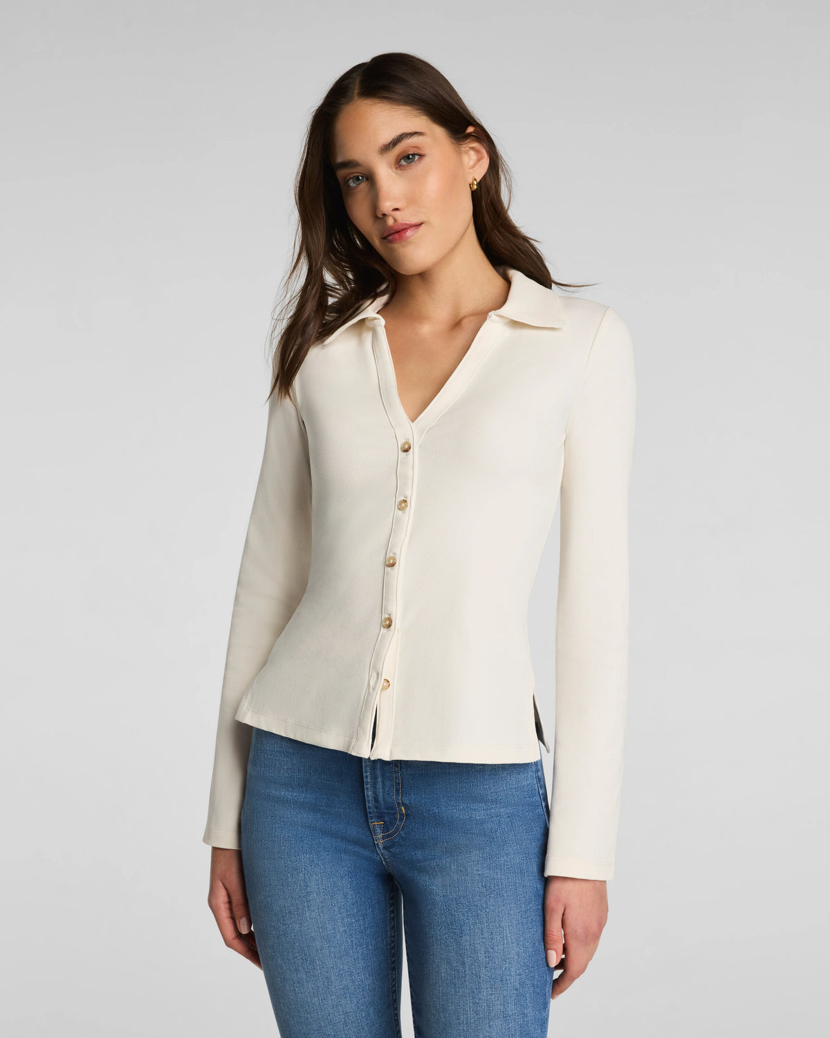 SPANX® Ribbed Knit Button Down