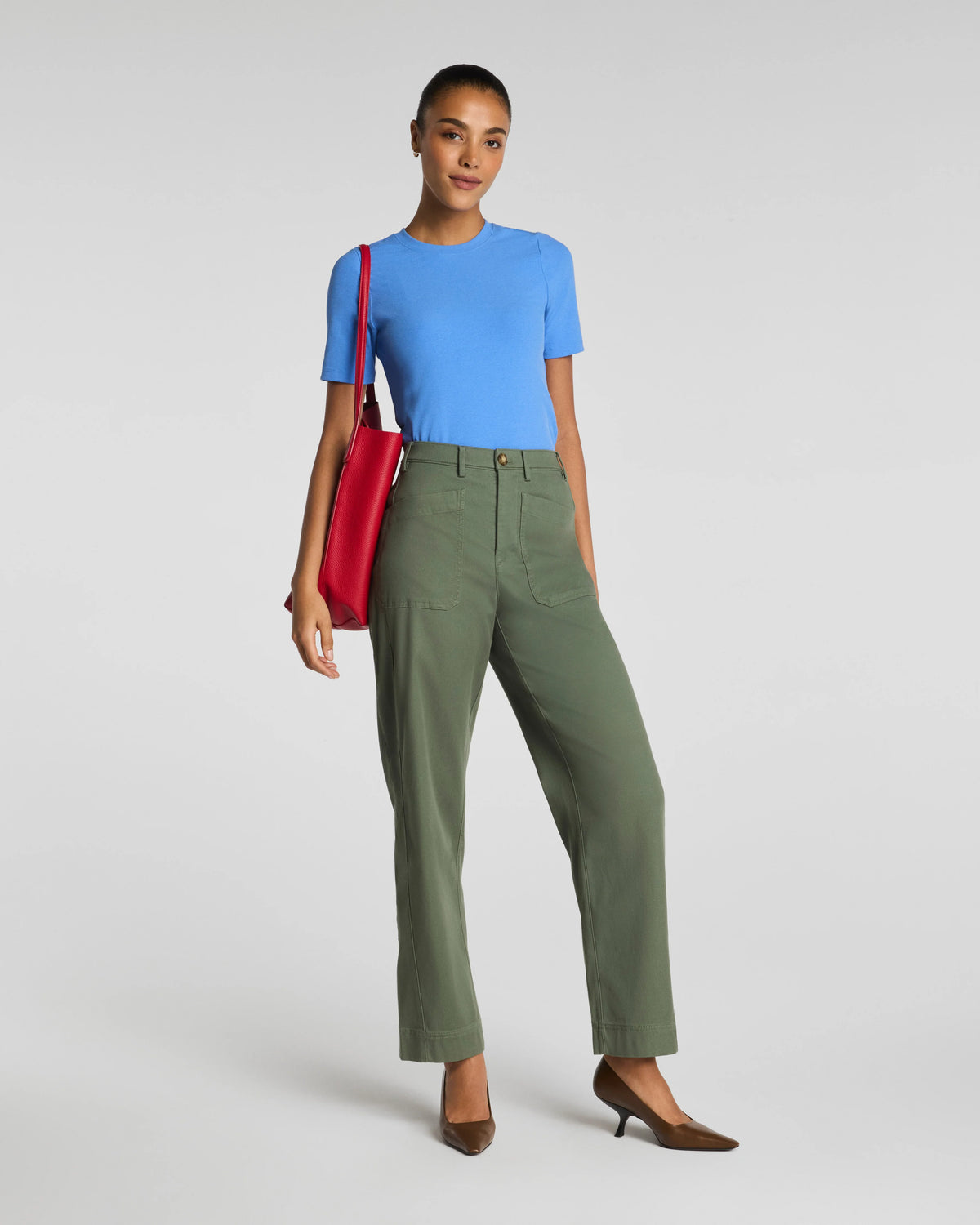 SPANXsupersmooth® Stretch Twill Utility Barrel Leg Pant with Patch Pockets