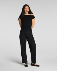 SPANXsupersmooth® Stretch Twill Utility Barrel Leg Pant with Patch Pockets | Classic Black