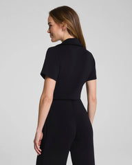 SPANX AirEssentials® Collared Tie-Waist Jumpsuit | Very Black