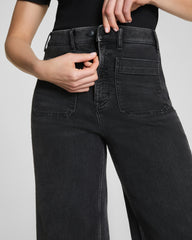 SPANXshape® Authentic 360 Cropped Wide Leg Jeans with Patch Pockets | Carbon
