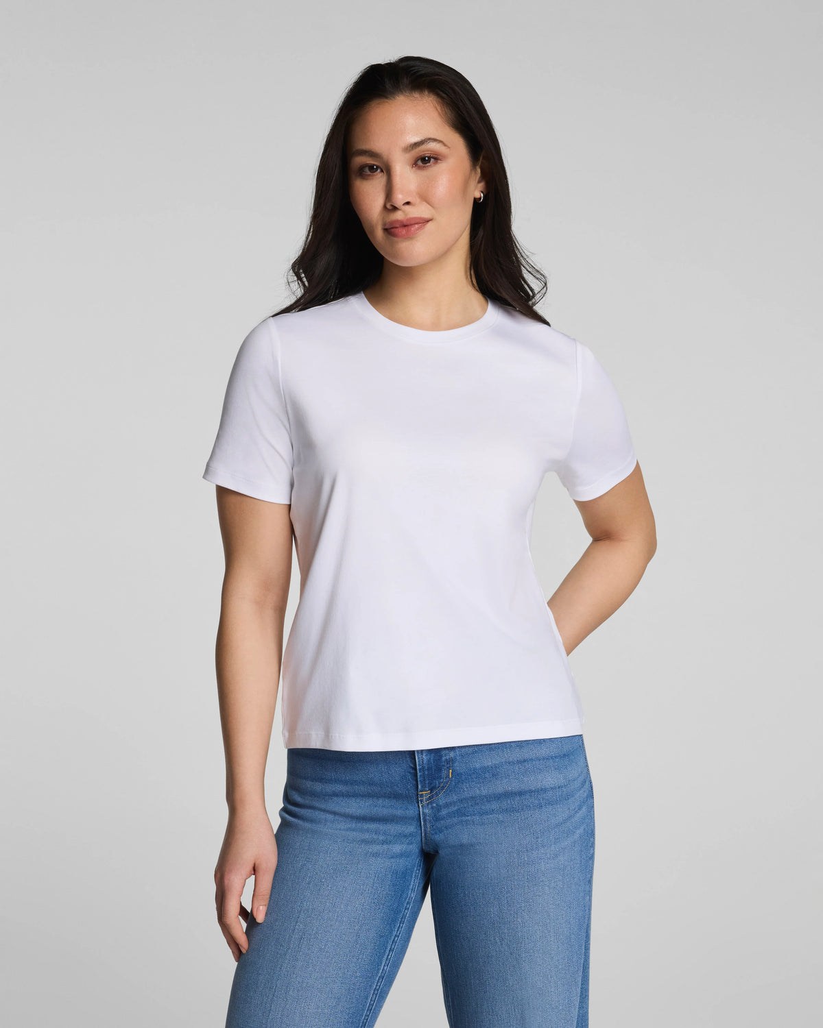 SPANX® Lightweight Cotton Crewneck Tee | Classic White