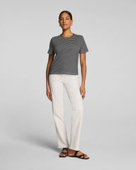 SPANX® Lightweight Cotton Crewneck Tee | Classic Black/Linen Stripe