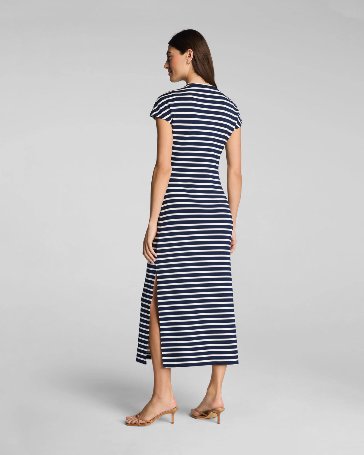 SPANX® AirEssentials Tie-Waist Maxi Dress | Timeless Navy/Powder Stripe
