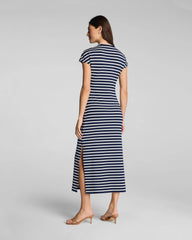SPANX® AirEssentials Tie-Waist Maxi Dress | Timeless Navy/Powder Stripe