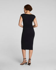 SPANXsmooth® Jersey Scoop Neck Ruched Midi Dress | Classic Black