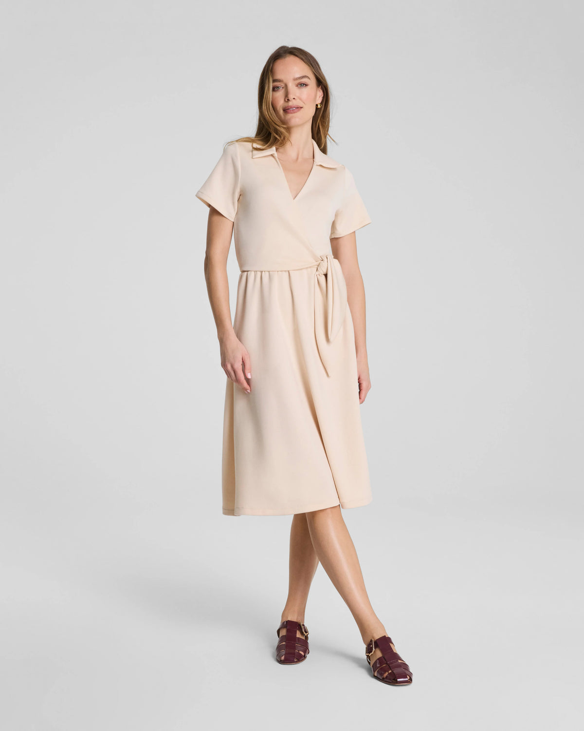 SPANX AirEssentials® Collared Tie-Waist Midi Dress
