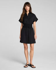 SPANX® Poplin Smocked Mini Shirt Dress